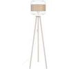 Lampadaires Tosel Lampadaire tr&eacute;pied bois naturel et blanc Beige Unique. . Maison & D&eacute;co > Lampadaires.