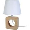 Lampes de bureau Tosel Lampe de chevet carr&eacute; bois naturel et blanc Beige Unique. . Maison & D&eacute;co > Lampes de bureau.