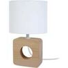 Lampes de bureau Tosel Lampe de chevet carr&eacute; bois naturel et blanc Beige Unique. . Maison & D&eacute;co > Lampes de bureau.