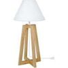 Lampes de bureau Tosel Lampe de chevet colonne bois naturel et blanc Beige Unique. . Maison & D&eacute;co > Lampes de bureau.