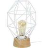 Lampes de bureau Tosel Lampe de chevet g&eacute;om&eacute;trique bois naturel et blanc Beige Unique. . Maison & D&eacute;co > Lampes de bureau.