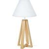 Lampes de bureau Tosel Lampe de chevet colonne bois naturel et blanc Beige Unique. . Maison & D&eacute;co > Lampes de bureau.