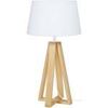 Lampes de bureau Tosel Lampe de chevet colonne bois naturel et blanc Beige Unique. . Maison & D&eacute;co > Lampes de bureau.