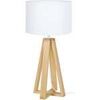 Lampes de bureau Tosel Lampe de chevet colonne bois naturel et blanc Beige Unique. . Maison & D&eacute;co > Lampes de bureau.