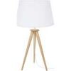 Lampes de bureau Tosel Lampe de chevet tr&eacute;pied bois naturel et blanc Beige Unique. . Maison & D&eacute;co > Lampes de bureau.