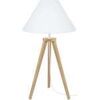 Lampes de bureau Tosel Lampe de chevet tr&eacute;pied bois naturel et blanc Beige Unique. . Maison & D&eacute;co > Lampes de bureau.