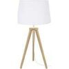 Lampes de bureau Tosel Lampe de chevet tr&eacute;pied bois naturel et blanc Beige Unique. . Maison & D&eacute;co > Lampes de bureau.