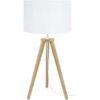 Lampes de bureau Tosel Lampe de chevet tr&eacute;pied bois naturel et blanc Beige Unique. . Maison & D&eacute;co > Lampes de bureau.