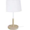 Lampes de bureau Tosel Lampe de chevet droit bois naturel et blanc Beige Unique. . Maison & D&eacute;co > Lampes de bureau.