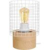 Lampes de bureau Tosel Lampe de chevet cylindrique bois naturel et blanc Beige Unique. . Maison & D&eacute;co > Lampes de bureau.