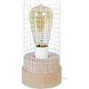 Lampes de bureau Tosel Lampe de chevet cylindrique bois naturel et blanc Beige Unique. . Maison & D&eacute;co > Lampes de bureau.