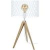 Lampes de bureau Tosel Lampe de chevet tr&eacute;pied bois naturel et blanc Beige Unique. . Maison & D&eacute;co > Lampes de bureau.