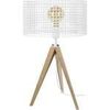 Lampes de bureau Tosel Lampe de chevet tr&eacute;pied bois naturel et blanc Beige Unique. . Maison & D&eacute;co > Lampes de bureau.