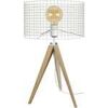 Lampes de bureau Tosel Lampe de chevet tr&eacute;pied bois naturel et blanc Beige Unique. . Maison & D&eacute;co > Lampes de bureau.