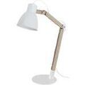 Lampes de bureau Tosel Lampe de bureau articul&eacute; bois naturel et blanc Beige Unique. . Maison & D&eacute;co > Lampes de bureau.
