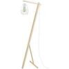 Lampadaires Tosel lampadaire liseuse articul&eacute; bois naturel et blanc Beige Unique. . Maison & D&eacute;co > Lampadaires.