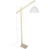Lampadaires Tosel lampadaire liseuse articul&eacute; bois naturel et blanc Beige Unique. . Maison & D&eacute;co > Lampadaires.