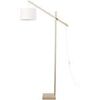 Lampadaires Tosel lampadaire liseuse articul&eacute; bois naturel et blanc Beige Unique. . Maison & D&eacute;co > Lampadaires.