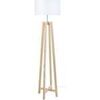 Lampadaires Tosel Lampadaire colonne bois naturel et blanc Beige Unique. . Maison & D&eacute;co > Lampadaires.