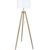 Lampadaires Tosel Lampadaire tr&eacute;pied bois naturel et blanc Beige Unique. . Maison & D&eacute;co > Lampadaires.
