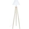 Lampadaires Tosel Lampadaire tr&eacute;pied bois naturel et blanc Beige Unique. . Maison & D&eacute;co > Lampadaires.