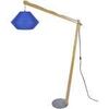 Lampadaires Tosel Lampadaire arqu&eacute; bois naturel et bleu Beige Unique. . Maison & D&eacute;co > Lampadaires.