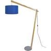Lampadaires Tosel Lampadaire arqu&eacute; bois naturel et bleu Beige Unique. . Maison & D&eacute;co > Lampadaires.