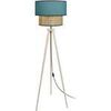 Lampadaires Tosel Lampadaire tr&eacute;pied bois naturel et bleu Beige Unique. . Maison & D&eacute;co > Lampadaires.