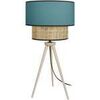 Lampes de bureau Tosel Lampe a poser tr&eacute;pied bois naturel et bleu Beige Unique. . Maison & D&eacute;co > Lampes de bureau.
