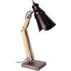 Lampes de bureau Tosel Lampe de bureau articul&eacute; bois naturel et bronze Beige Unique. . Maison & D&eacute;co > Lampes de bureau.