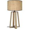 Lampes de bureau Tosel Lampe de chevet colonne bois naturel et cr&egrave;me Beige Unique. . Maison & D&eacute;co > Lampes de bureau.