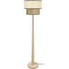 Lampadaires Tosel Lampadaire droit bois naturel et cr&egrave;me Beige Unique. . Maison & D&eacute;co > Lampadaires.