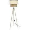 Lampadaires Tosel Lampadaire tr&eacute;pied bois naturel et cr&egrave;me Beige Unique. . Maison & D&eacute;co > Lampadaires.