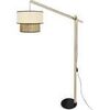 Lampadaires Tosel Lampadaire droit bois naturel et cr&egrave;me Beige Unique. . Maison & D&eacute;co > Lampadaires.