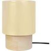 Lampes de bureau Tosel Lampe de chevet cylindrique bois naturel et cr&egrave;me Beige Unique. . Maison & D&eacute;co > Lampes de bureau.