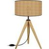 Lampes de bureau Tosel Lampe a poser tr&eacute;pied bois naturel et cr&egrave;me Beige Unique. . Maison & D&eacute;co > Lampes de bureau.