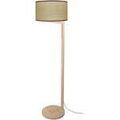 Lampadaires Tosel Lampadaire droit bois naturel et cr&eacute;me fonc&eacute; Beige Unique. . Maison & D&eacute;co > Lampadaires.