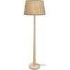 Lampadaires Tosel Lampadaire droit bois naturel et cr&egrave;me paille Beige Unique. . Maison & D&eacute;co > Lampadaires.