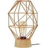 Lampes de bureau Tosel Lampe de chevet g&eacute;om&eacute;trique bois naturel et cuivre Beige Unique. . Maison & D&eacute;co > Lampes de bureau.