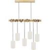 Lustres, suspensions et plafonniers Tosel Lustre bar bois naturel et &eacute;cru Beige Unique. . Maison & D&eacute;co > Lustres, suspensions et plafonniers.