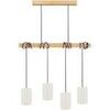 Lustres, suspensions et plafonniers Tosel Lustre bar bois naturel et &eacute;cru Beige Unique. . Maison & D&eacute;co > Lustres, suspensions et plafonniers.