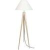 Lampadaires Tosel Lampadaire tr&eacute;pied bois naturel et &eacute;cru Beige Unique. . Maison & D&eacute;co > Lampadaires.