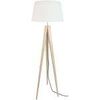Lampadaires Tosel Lampadaire tr&eacute;pied bois naturel et &eacute;cru Beige Unique. . Maison & D&eacute;co > Lampadaires.