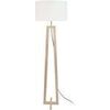 Lampadaires Tosel Lampadaire colonne bois naturel et &eacute;cru Beige Unique. . Maison & D&eacute;co > Lampadaires.