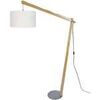 Lampadaires Tosel Lampadaire arqu&eacute; bois naturel et &eacute;cru Beige Unique. . Maison & D&eacute;co > Lampadaires.