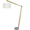 Lampadaires Tosel Lampadaire arqu&eacute; bois naturel et &eacute;cru Beige Unique. . Maison & D&eacute;co > Lampadaires.