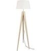Lampadaires Tosel Lampadaire tr&eacute;pied bois naturel et &eacute;cru Beige Unique. . Maison & D&eacute;co > Lampadaires.
