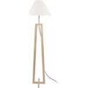 Lampadaires Tosel Lampadaire colonne bois naturel et &eacute;cru Beige Unique. . Maison & D&eacute;co > Lampadaires.