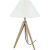 Lampes de bureau Tosel Lampe de chevet tr&eacute;pied bois naturel et &eacute;cru Beige Unique. . Maison & D&eacute;co > Lampes de bureau.