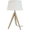 Lampes de bureau Tosel Lampe de chevet tr&eacute;pied bois naturel et &eacute;cru Beige Unique. . Maison & D&eacute;co > Lampes de bureau.